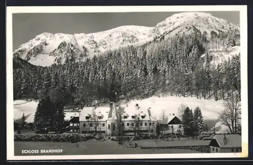 AK Gusswerk /Stmk., Schloss Brandhof im Schnee