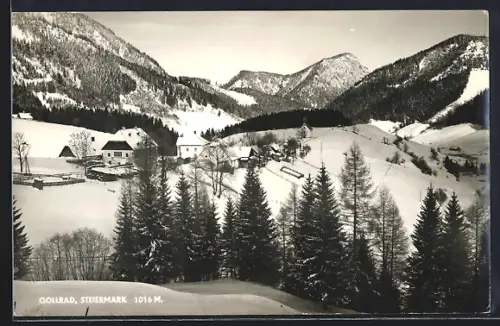 AK Gollrad /Steiermark, Ortspartie im Schnee