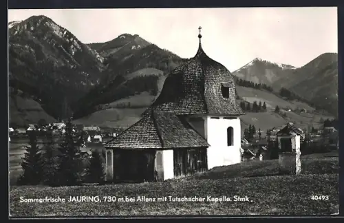AK Jauring bei Aflenz, Panorama mit Tutschacher Kapelle