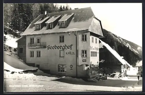 AK Seewiesen /Stmk., Gasthof und Pension Seeberghof im Winter