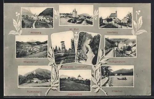 AK Maria Zell, Kirche, Annaberg, Lassingfall