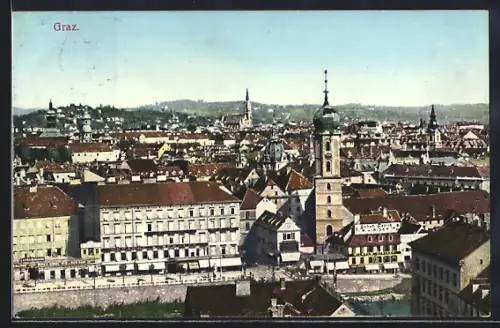 AK Graz, Teilansicht mit Kirche