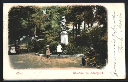 AK Graz, Waldlilie im Stadtpark