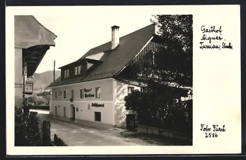 AK Turnau, Strassenpartie mit Gasthof Aigner