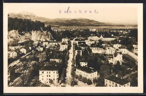 AK Salzburg, Blick auf die Stadt mit Mönchsberg