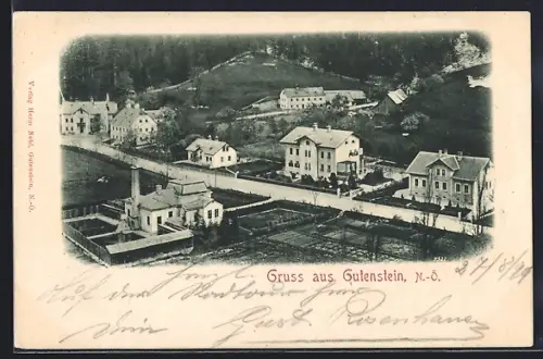 AK Gutenstein /N.-Ö., Ortsansicht aus der Vogelschau