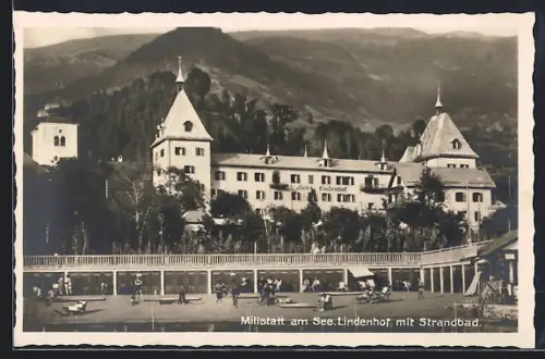 AK Millstatt am See, Hotel Lindenhof mit Strandbad