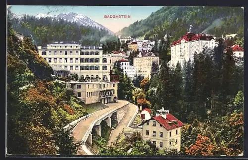 AK Badgastein, Teilansicht mit Villen