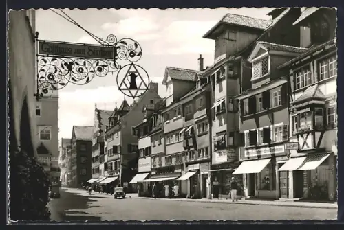 AK Lindau / Bodensee, Hauptstrasse mit Friseur und Geschäft Gottlieb Winkler