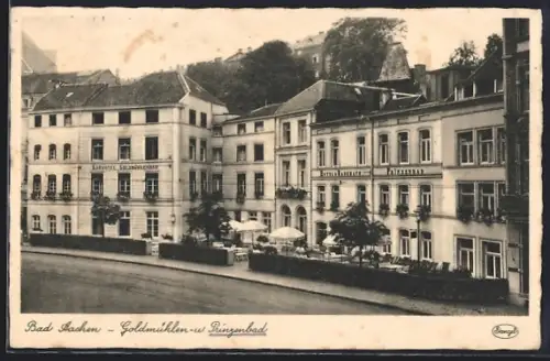 AK Bad Aachen, Hotel Goldmühlen- u. Prinzenbad