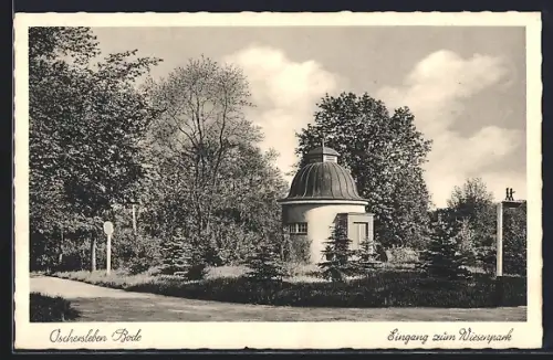 AK Oschersleben /Bode, Eingang zum Wiesenpark