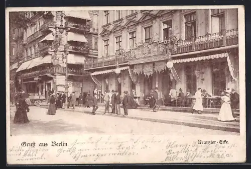 AK Berlin, Kranzler-Ecke mit Cafe Bauer