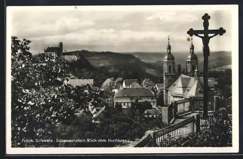 AK Gössweinstein, Ortschaft vom Hochkreuz gesehen
