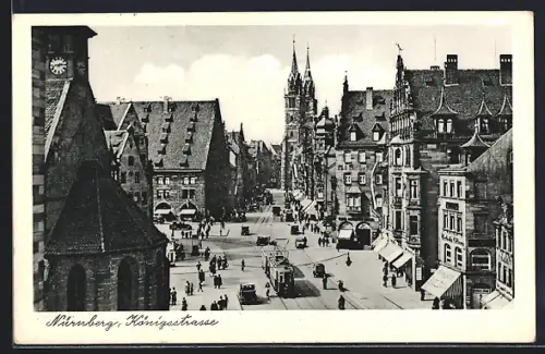 AK Nürnberg, Königstrasse, Strassenbahn