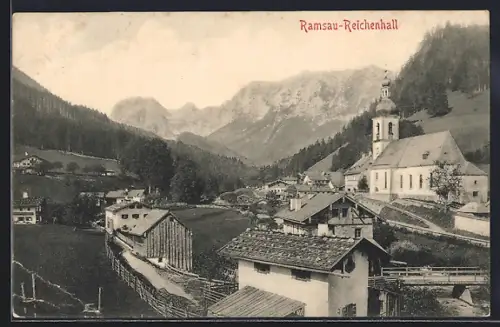 AK Ramsau / Berchtesgaden, Ortsansicht aus der Vogelschau