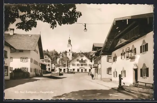 AK Bad Kohlgrub, Hauptstrasse mit Kirche
