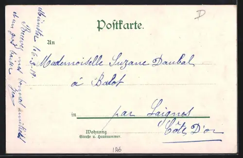 AK Königstein i. T., Ortsansicht mit Ruine