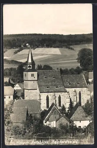 Foto-AK Gottsbüren /Reinhardtswald, Ortspartie mit Kirche