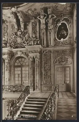 AK Brühl / Köln, Treppenhaus im Schloss Brühl