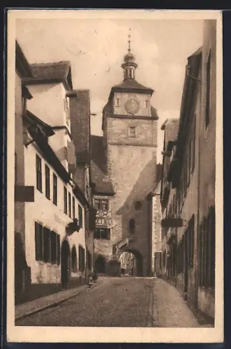 AK Rothenburg o. T., Weisser Turm, Ansicht von der inneren Stadt aus