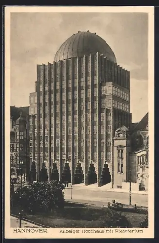 AK Hannover, Anzeiger Hochhaus mit Planetarium