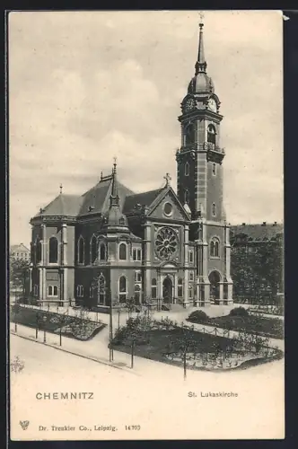 AK Chemnitz, Strassenpartie an der St. Lukaskirche