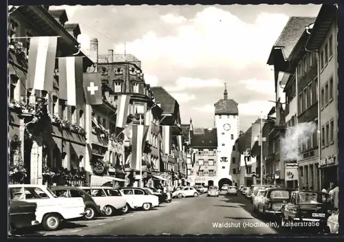 AK Waldshut, VW Käfer auf der Kaiserstrasse