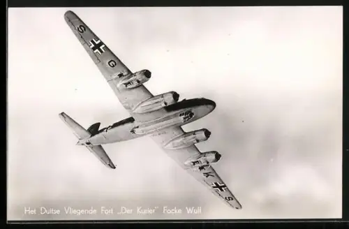 AK Het Duitse Vliegende Fort Der Kurier, Focke Wulf