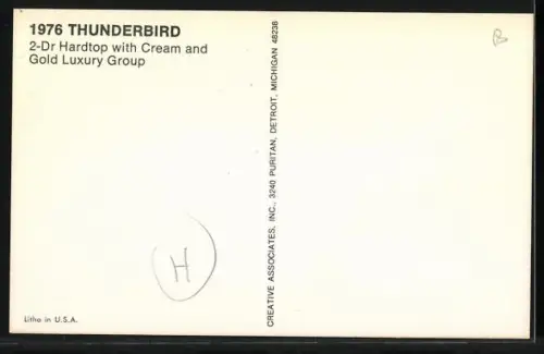 AK 1976 Thunderbird, 2-Dr Hardtop with Cream and Gold Luxury Group