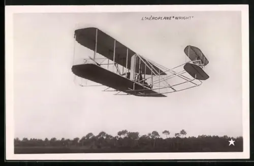 AK L`Aéroplane Wright, Flugzeug der Gebrüder Wright