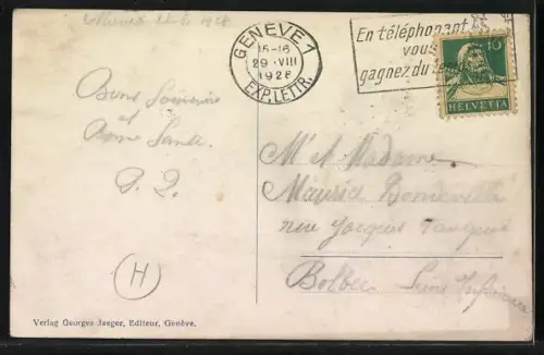 AK Gèneve, Vue prise en aéroplane, Motorflugzeug über dem Ort