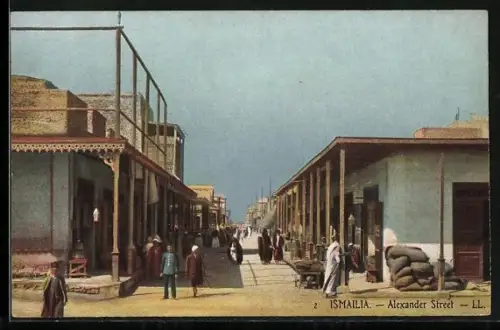 AK Ismailia, La Rue Alexandre, Strassenpartie