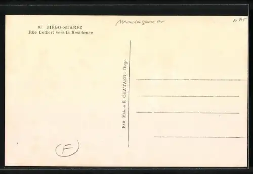 AK Diego-Suarez, Rue Colbert vers la Residence