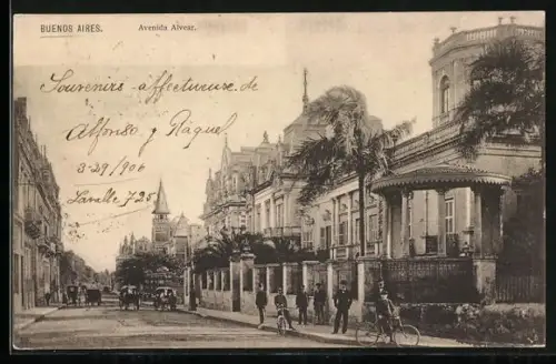 AK Buenos Aires, Aveniuda Alvear con villas