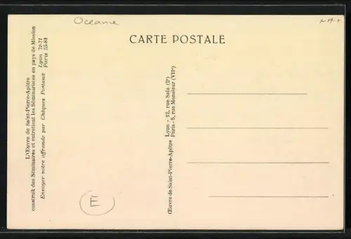 AK Lano, Une case indigène servant de Grand Séminaire