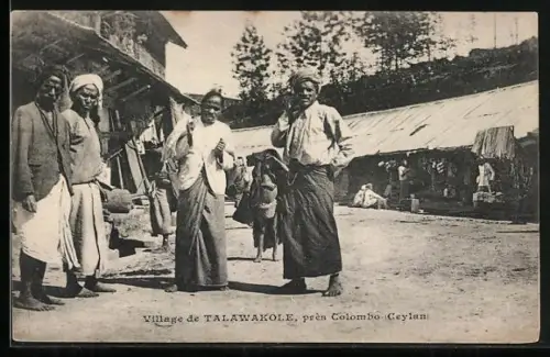 AK Talawakole, Ortspartie mit Singhalesen