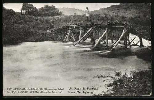 AK Est Africain Allemand, Un Pont de Fortune