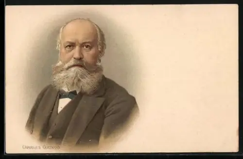 Lithographie Charles Gounod, Portrait des Komponisten