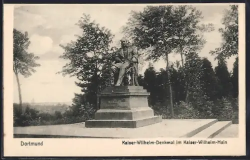 AK Dortmund, Kaiser-Wilhelm-Denkmal im Kaiser-Wilhelm-Hain