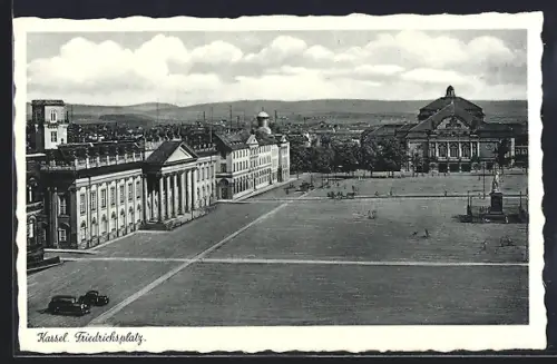 AK Kassel, Friedrichsplatz mit parkenden Autos