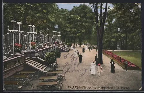 AK Essen / Ruhr, Stadtgarten-Terrasse