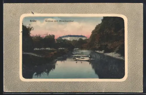 AK Brühl / Köln, Schloss mit Mönchweiher