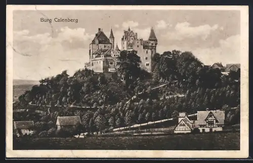 AK Calenberg / Warburg, Blick auf die Burg