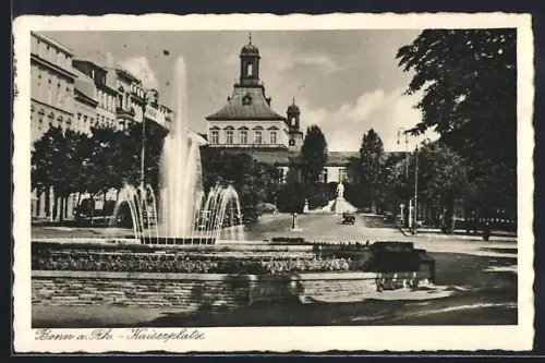 AK Bonn a. Rh., Der Kaiserplatz mit Springbrunnen