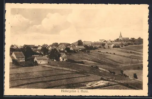 AK Hohegeiss i. Harz, Der Ortsrand mit Feldern