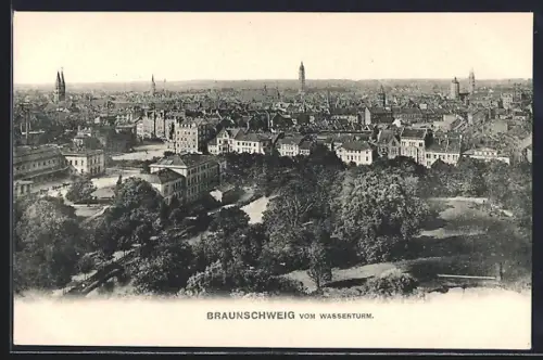 AK Braunschweig, Ortsansicht vom Wasserturm