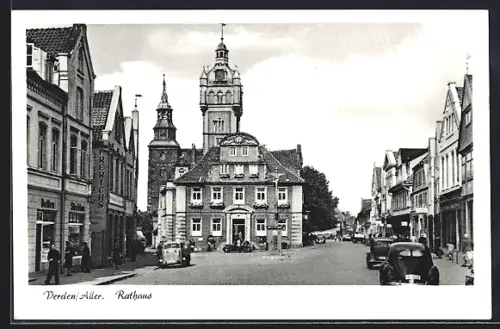 AK Verden, Strassenpartie am Rathaus