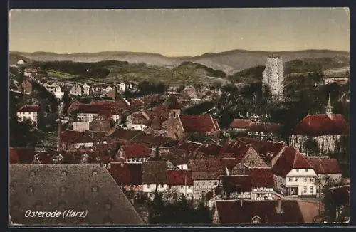 AK Osterode /Harz, Blick über die Dächer der Stadt