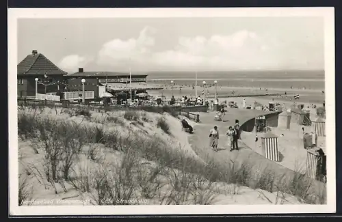 AK Wangerooge, Cafe Strandhalle mit Blick aufs Meer