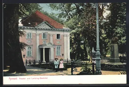 AK Pyrmont, Theater und Lortzing-Denkmal